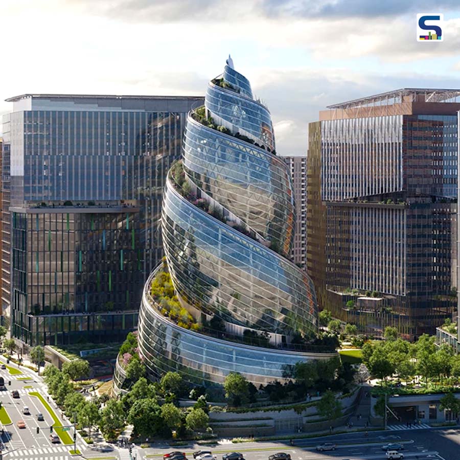 A Distinct, 350-foot Helix-Shaped Glass Tower Informs Amazon HQ2 in Virginia