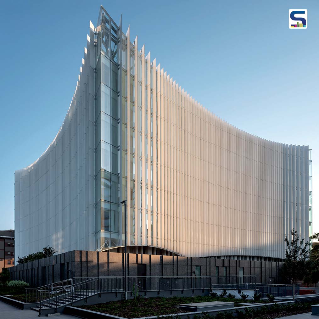 Anti-Smog Ceramic Fins Cover The Facade of This IceBerg-Shaped Hospital in Milan | Mario Cucinella Architects