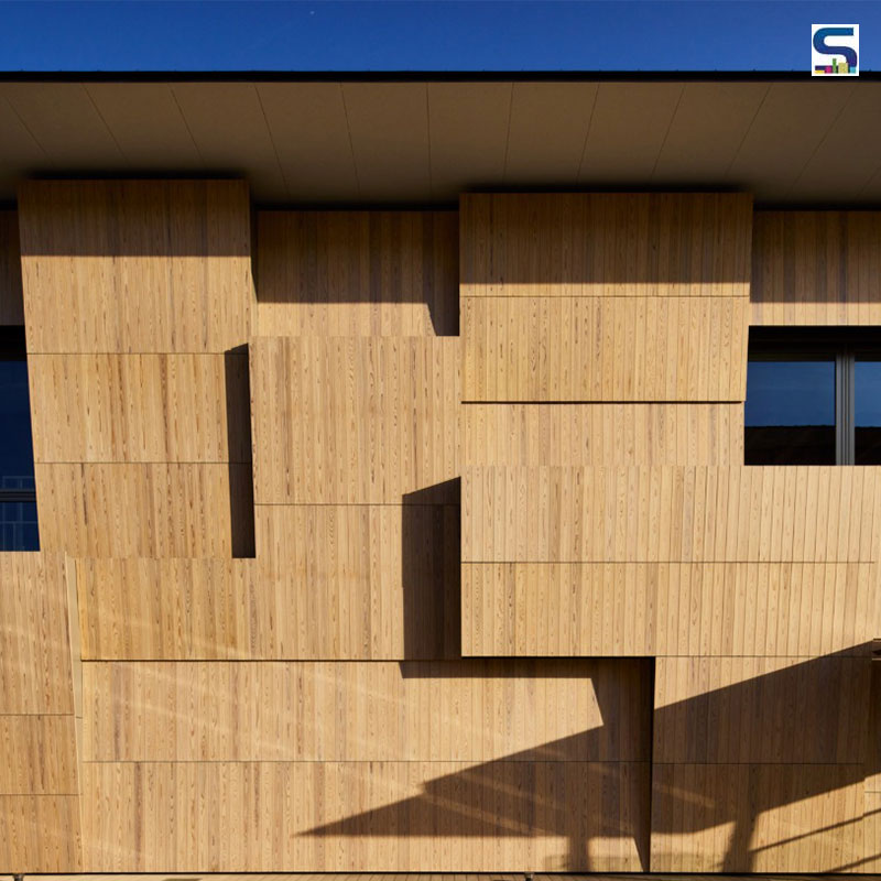 Folding Wood Panels Cover The Facade of Yokohama International School Campus