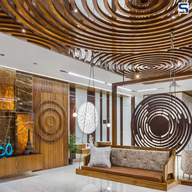 Ripple Patterns in Mirror and Wood Accentuate This Surat Home| Design Dott Com