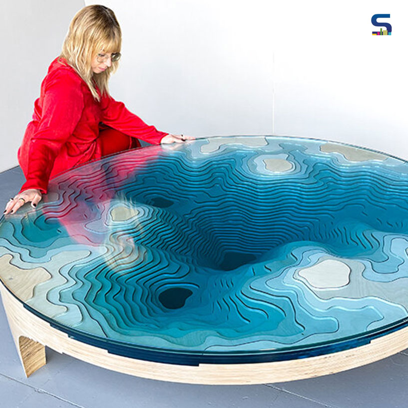 The Modern Coffee Table Features A Unique Amalgamation of Birchwood, Marble and Blue-Tinted Glass | Duffy London | Horizon