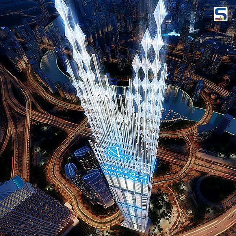 Crystal-Like Crown Highlights The World’s Largest Residential Tower, Taking Shape In Dubai | Burj Binghatti