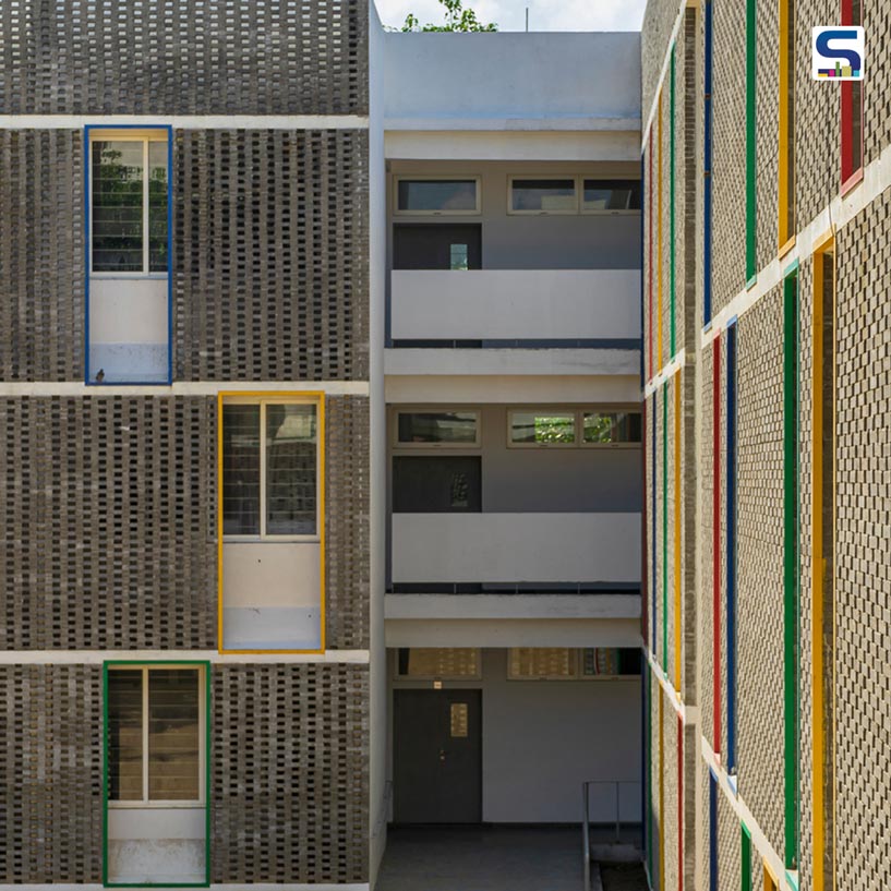 This Chennai School Features Finger-Like Form Made Using Fly Ash Bricks