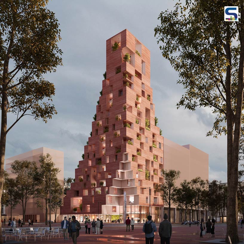 Czech Republic Architect Chybik + Kristof Unveils Striking Red-Concrete Mixed-Use Tower in Tirana | Albania