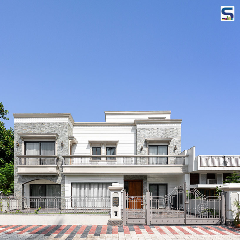 English Classical Facade in Punjab Residence Designed by Diggvijay Rajdev Architect | Chandigarh