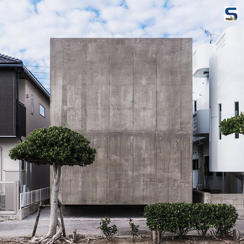 A Rectangular Concrete Home with Windowless Facade in Japan by Cochi Architects