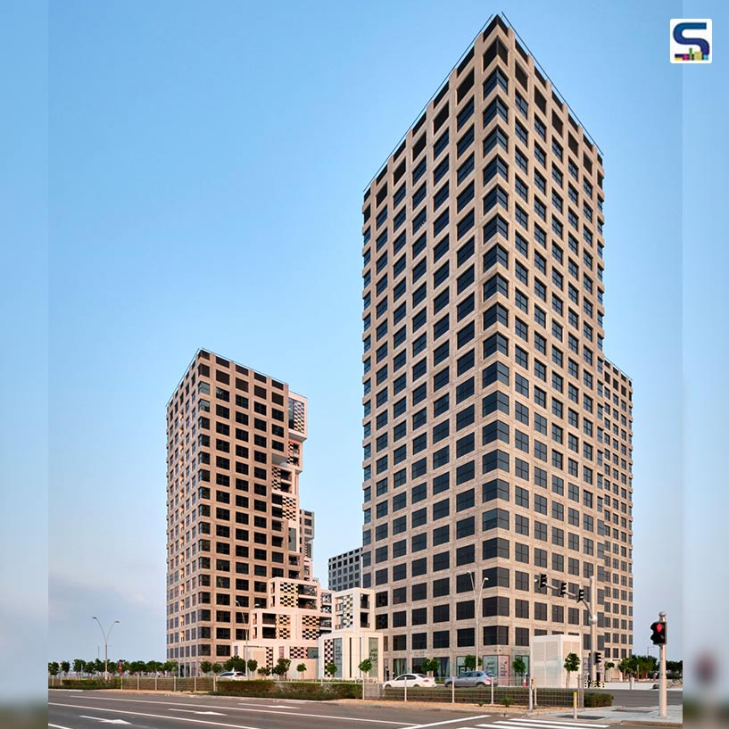 MVRDV Unveils Pixel Housing in Abu Dhabi Featuring Oyster-Inspired Concrete Panels and Pastel Shade Screens